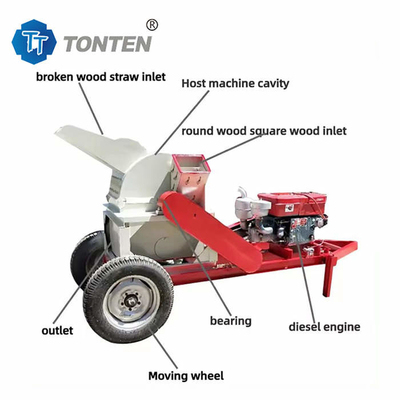 Déchets de bambou machine de concassage de bois paille sèche et humide 3kw