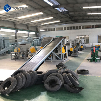 Ligne de recyclage de déchets de pneus de caoutchouc de concassage