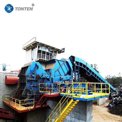 Ligne de recyclage de machines de concassage d'acier pour déchets métalliques industriels sur mesure
