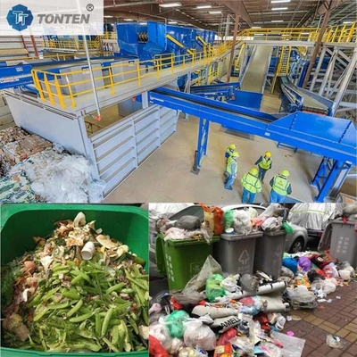 Ligne de tri des déchets ménagers Traitement d'installations de tri des déchets solides et humides