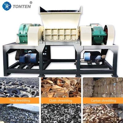 Déchets de pneus en fer Déchiqueteur de métaux Machine de concassage Cannes Double axe Déchiqueteur