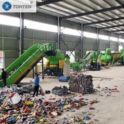 Déchets mélangés de plastique PET bouteille de ferraille usine de recyclage machine