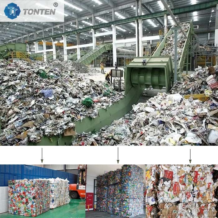 Usine de recyclage et de tri des déchets ménagers pour les déchets d'emballages de cuisine